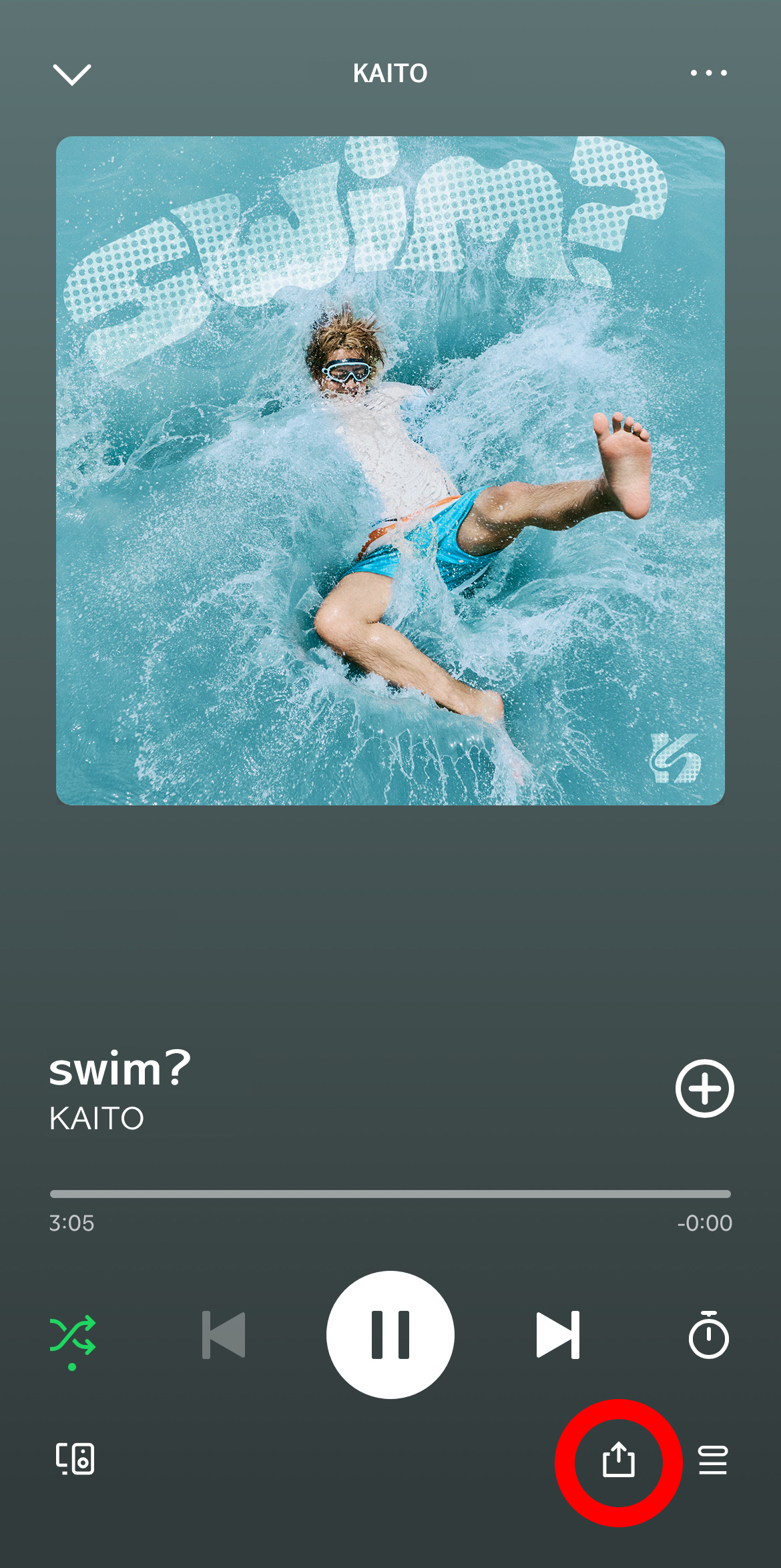 Spotify Canvasページ シェアアイコンサンプル